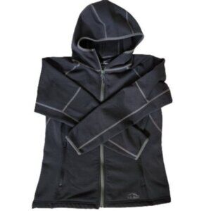 L.L. Bean Black Hooded Coat with Ponytail Hole!